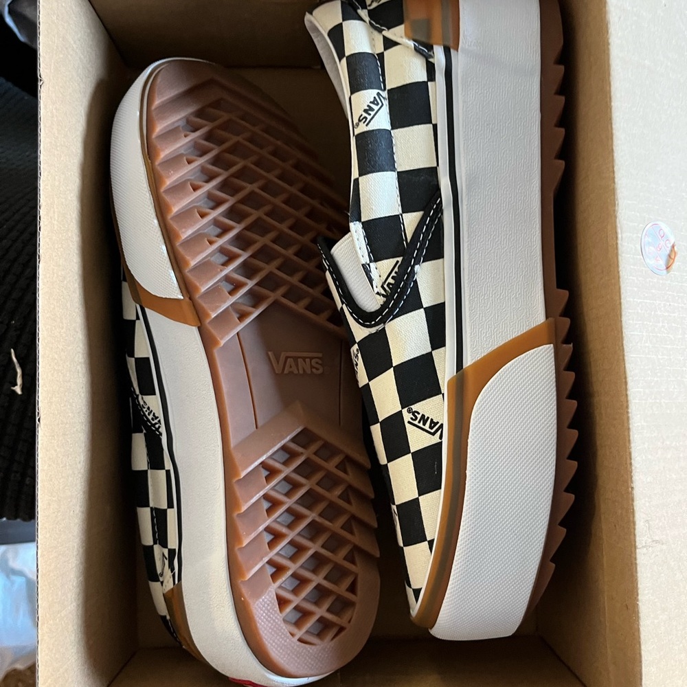 Vans Men's Checkerboard Slip-On Shoes - Black/White